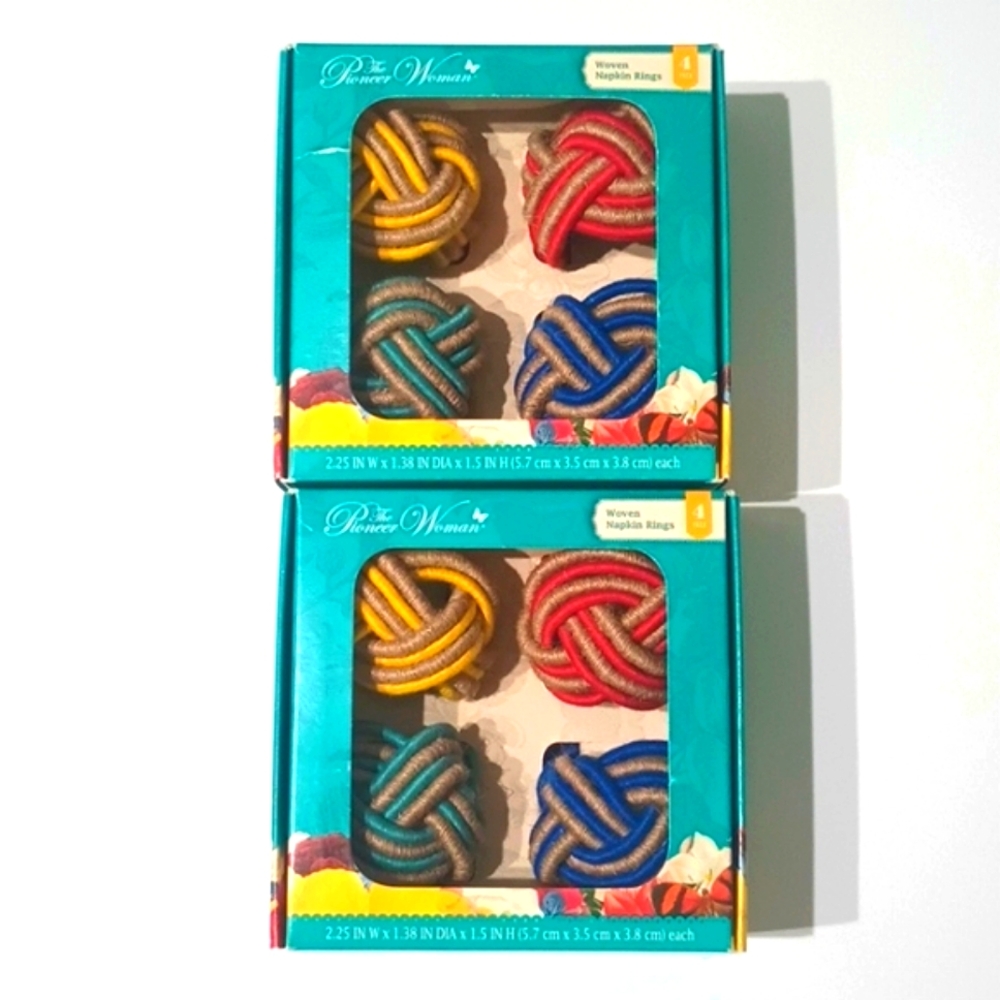 The Pioneer Woman Colorful Woven Napkin Rings Set